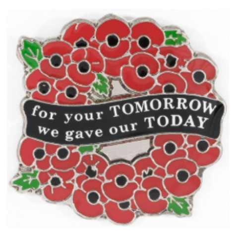 For Your Tomorrow Wreath Pin Badge